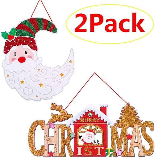 Christmas sign on front door festive sign Amazon.com: Merry Christmas Door Sign Wall Sign Christmas Decor Front Door Hanging Sign Red