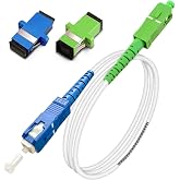 SM SC/UPC to SC/APC Fiber Optic Patch Cable, Armored Single Mode Fiber Patch Cable, Fiber Optic Jumper Optical Patch Cord - SIMPLEX - 9/125um - OS1/OS2 Compatible, LSZH White, 1m