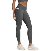 ODODOS Buttery Soft Cross Waist Leggings with Pockets for Women, ODCLOUD 25" / 28" Crossover Lounge Yoga Pants