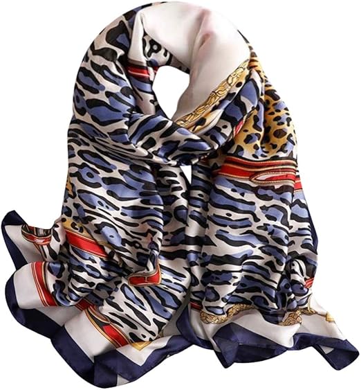 Silk Scarf For Women's Ladies Lightweight Animal Inspired Print Scarves
