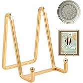 Metal Plate Stands for Display - 4.5 Inch Small Iron Easels for Decorative Plates, Picture Frames, Photos, Plaques, Painted T