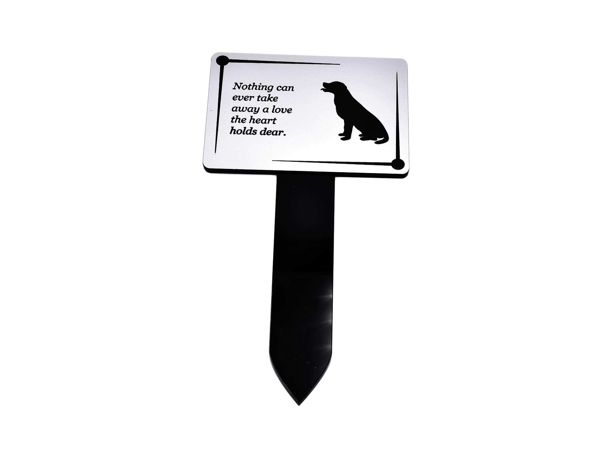 OriginDesigned Dog Memorial Plaque Stake SILVER and Black - Outdoor Garden Waterproof (Labrador)