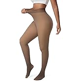 Zibnwek Fleece Lined Tights for Women, Fake Translucent Thermal Leggings High Waisted Warm Pantyhose Sheer Stocking in Winter