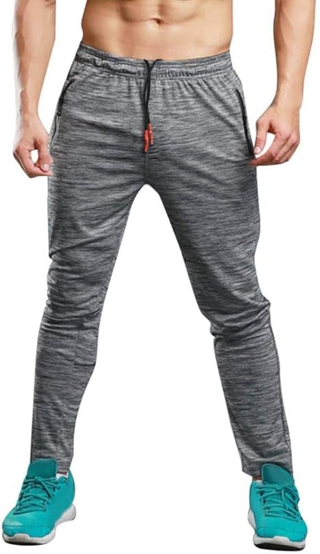 Men Long Casual Sports Pants Gym Slim Fit Trousers Fashion Basic ...