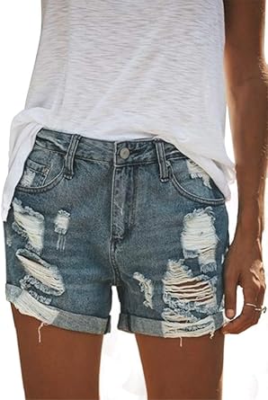 ripped denim shorts for women