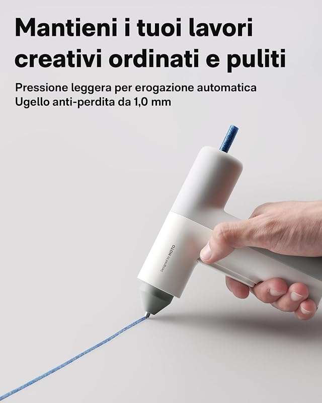 Pistola Colla a Caldo Senza Fili, Auto Erogazione, 40 Stick di Colla