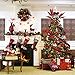 V&M VALERY MADELYN 7.2Ft Trendy Christmas Glass Ball Garland with 10 Led Lights in Red and Black Color, Battery Operated