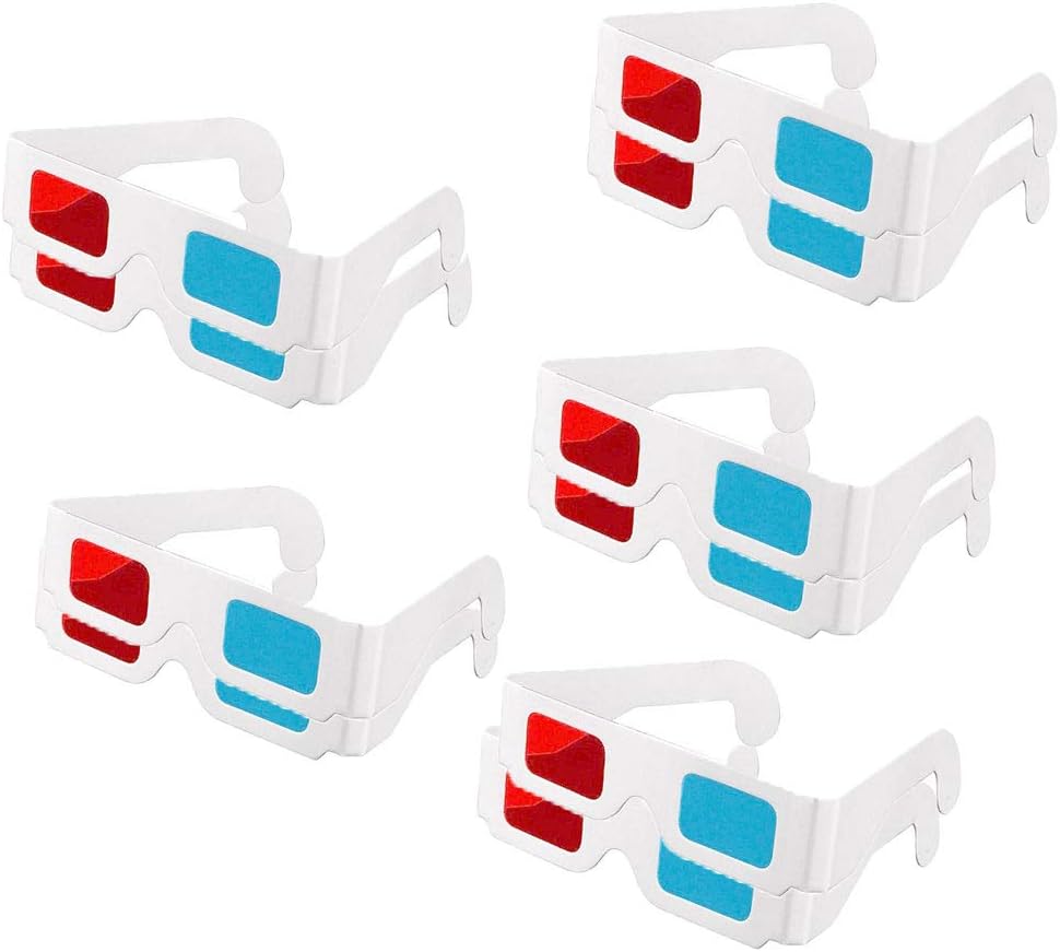 Lot de 10 paires de 3D en papier rouge et bleu pour décoration de film Amazon.fr High