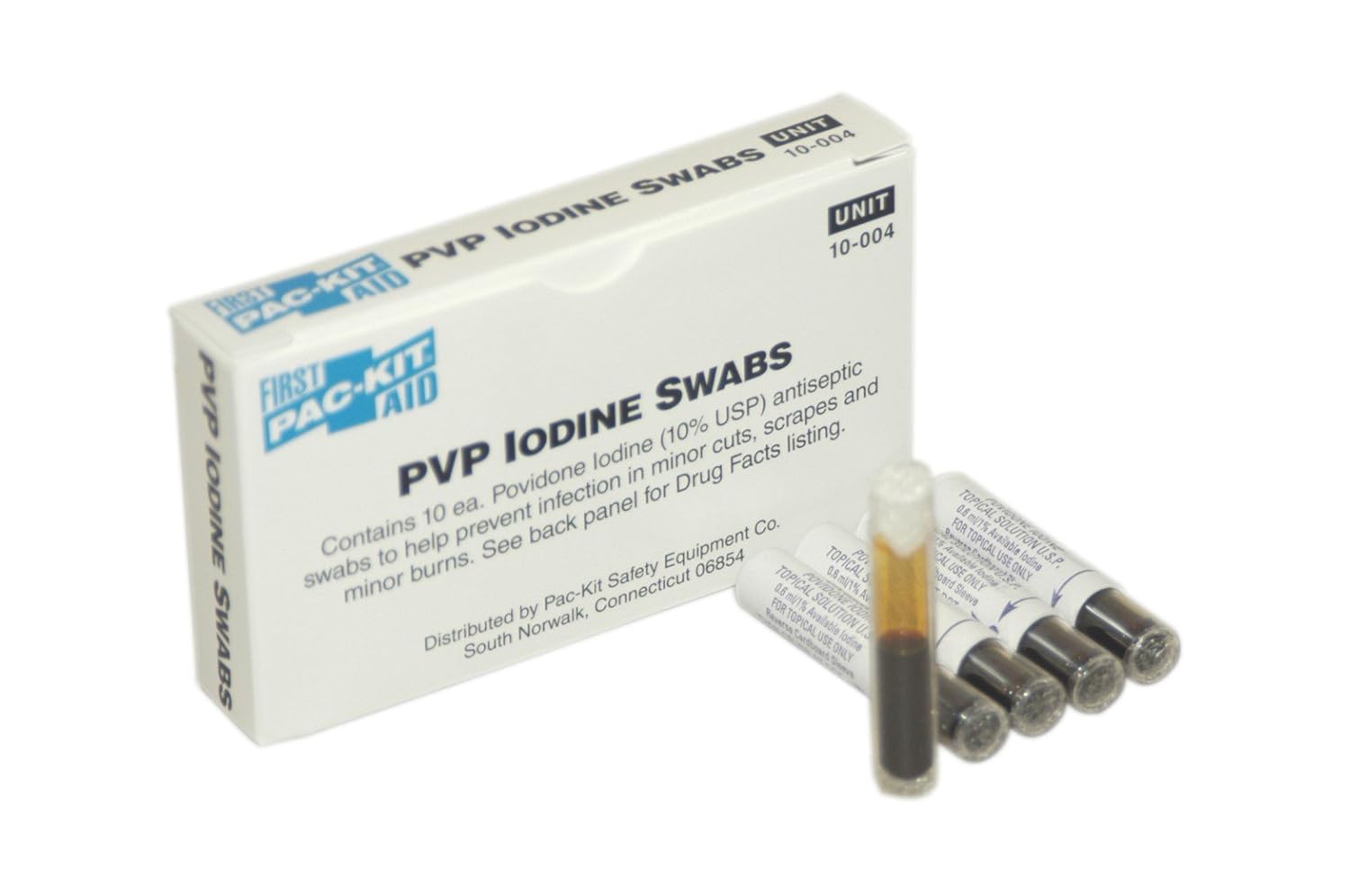 PacKit by First Aid Only 10004 Antiseptic Povidone PVP Iodine Swab, 0