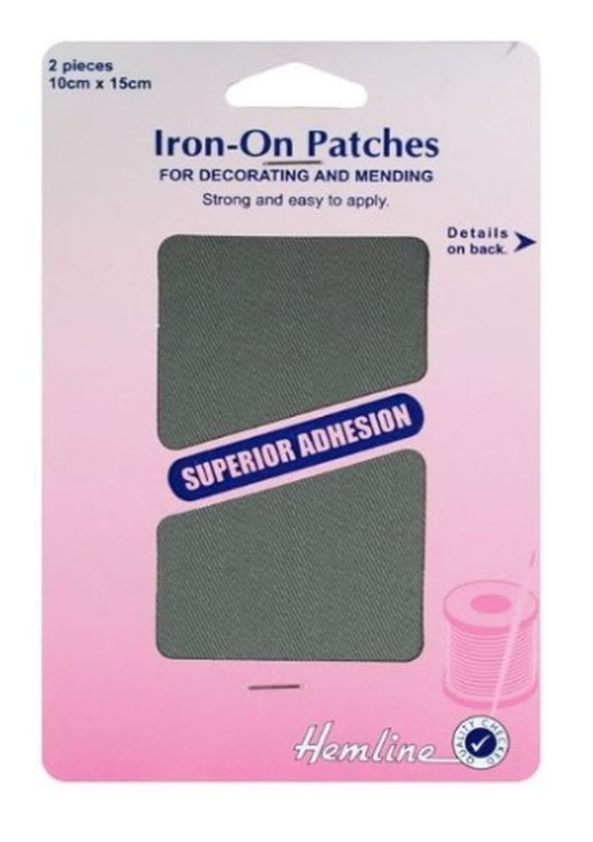 Cotton Twill Patches Iron On, 10x15cm - Light Grey