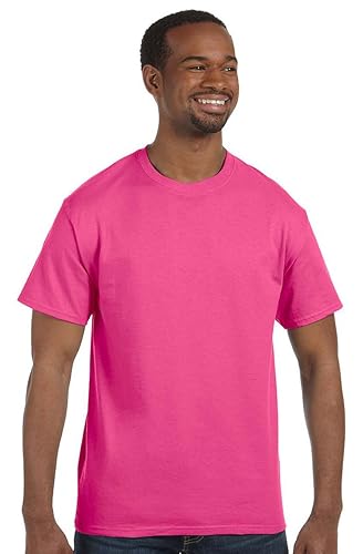 Hanes Mens Tagless 100% Cotton T-Shirt, 2XL, Wow Pink in Kuwait