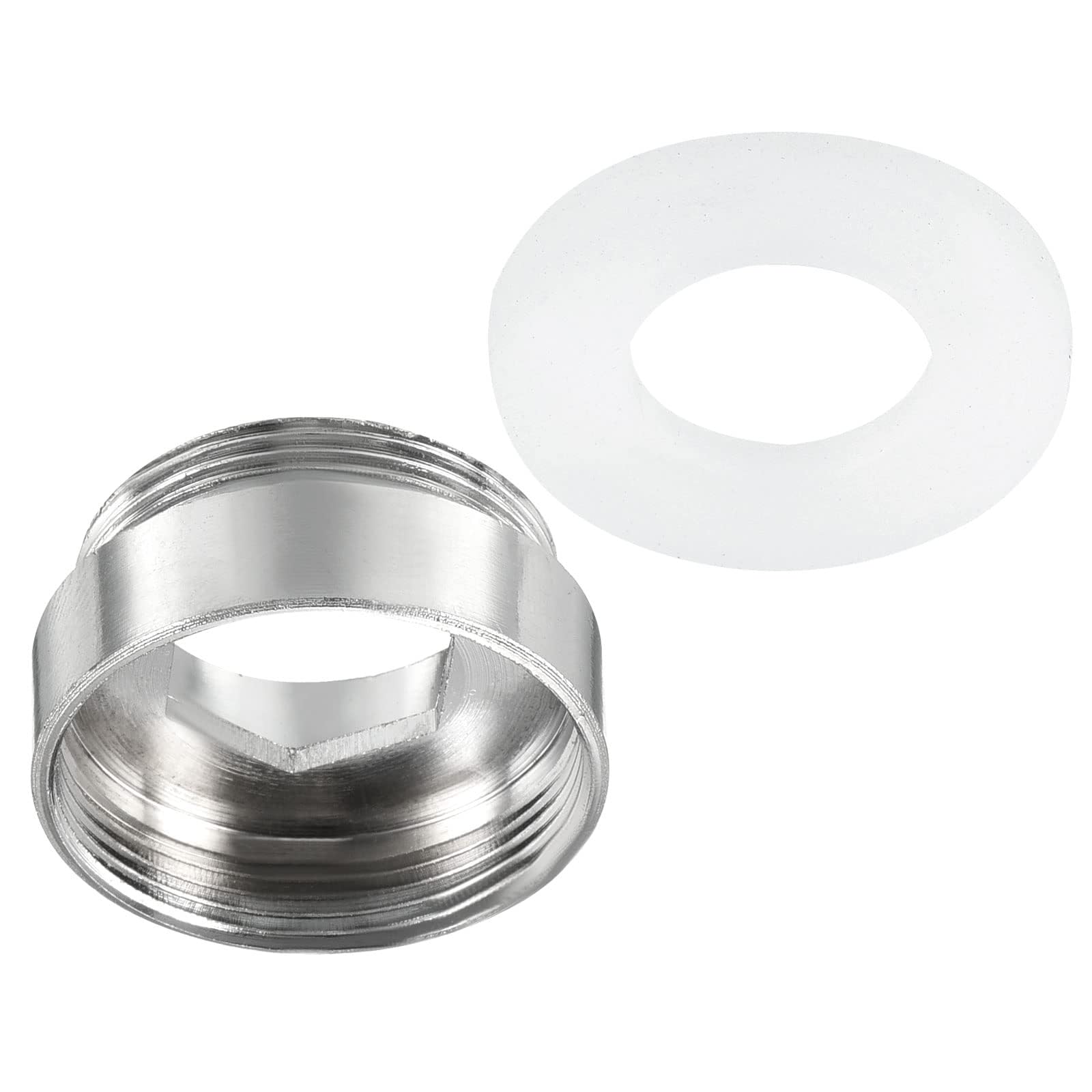 MACHSWON M22*1.0 Male to M24*1.0 Female Thread Faucet Adapter, Chromed Aerator Connector Fitting for Garden Hose Water Filter, Silver