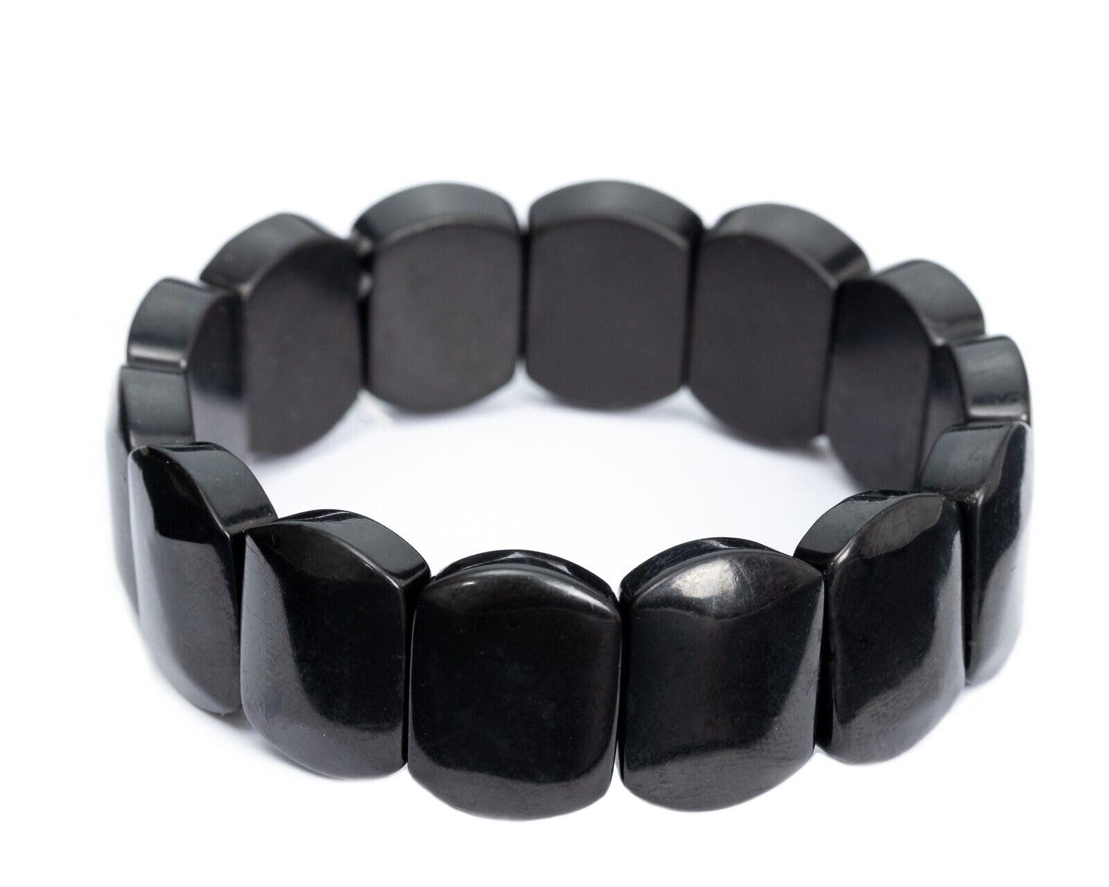 Igox Shungite Stones Bracelet Black Beads Stretchy - Protective Powerful Defender Stone - Spiritual Healing Crystal Chakra Balance