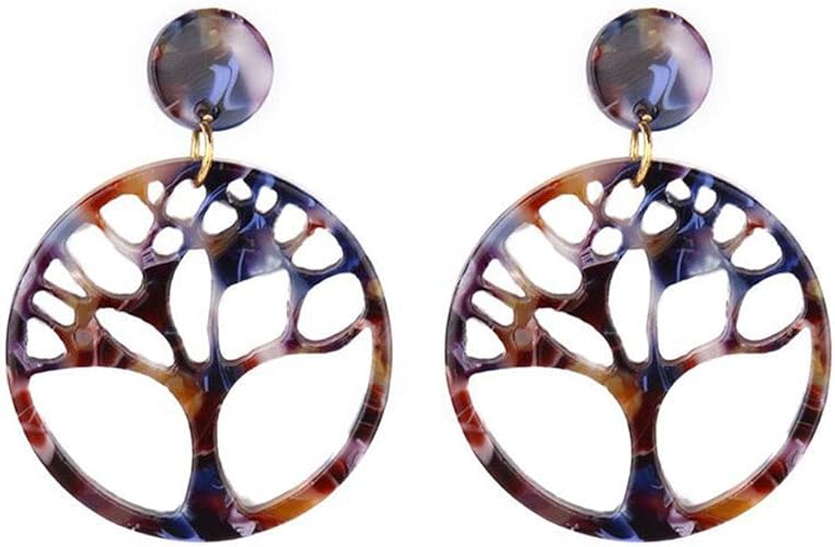 Amazon Co Jp ツリーオブライフピアス レディース ヴィンテージ シンプル アクリル フープ スタッドピアス ジュエリー ジュエリー