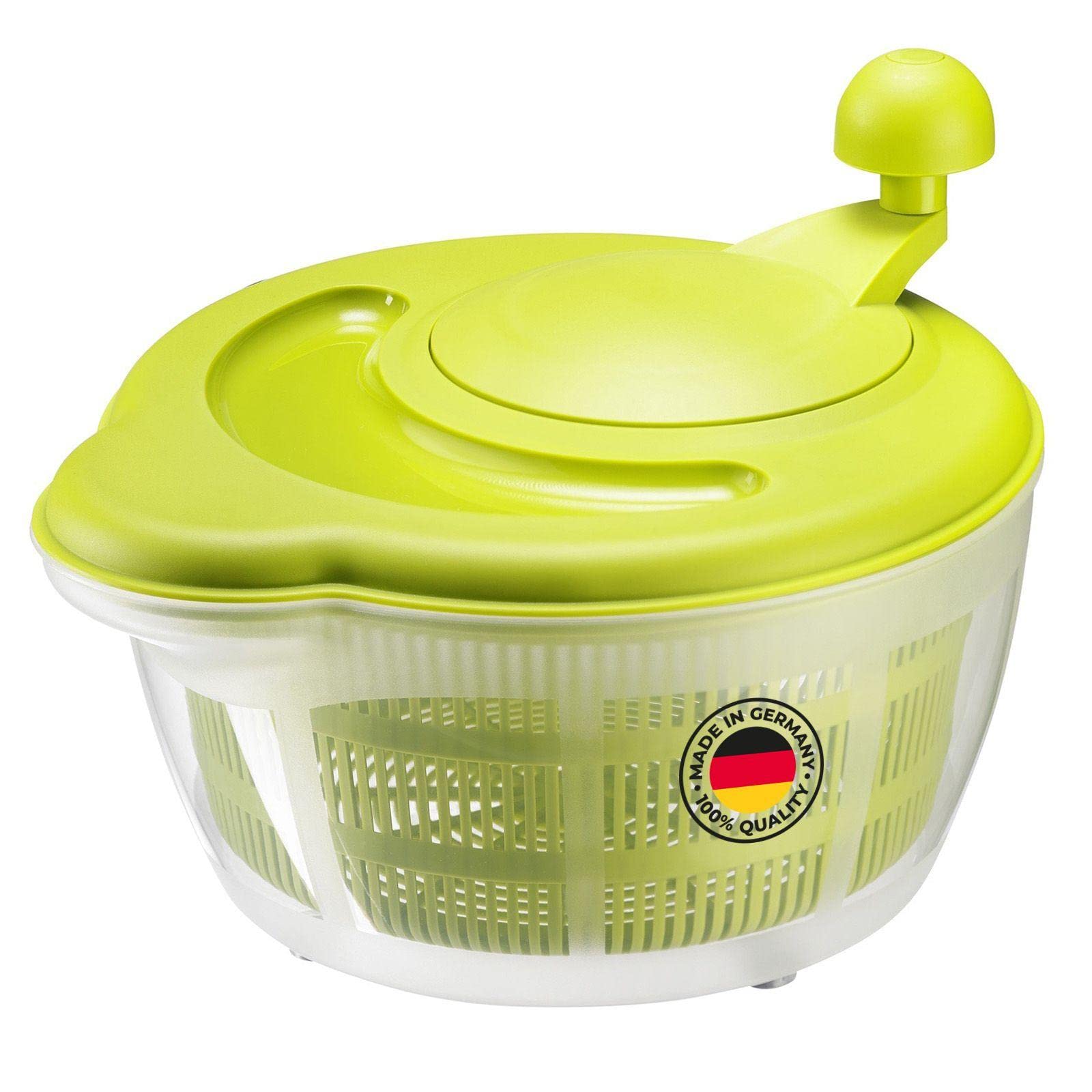 Westmark salad spinner, Volume: 5 litres, ø 26 cm, Plastic, BPA-free, Fortuna, Colour: Transparent/Green, 243222EA