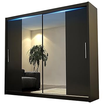 Ye Perfect Choice Wardrobe Alayna 4 Mirror Sliding Doors Modern