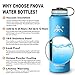 40 oz Stainless Steel Water Bottle, Fnova Flask 40oz Insulated Double Walled Vacuum Thermos, Wide Mouth bouns Protective Pouch/Carry Cover, BPA-Free, Cold 24 Hrs / Hot 12 Hrs (Blue, 40oz)