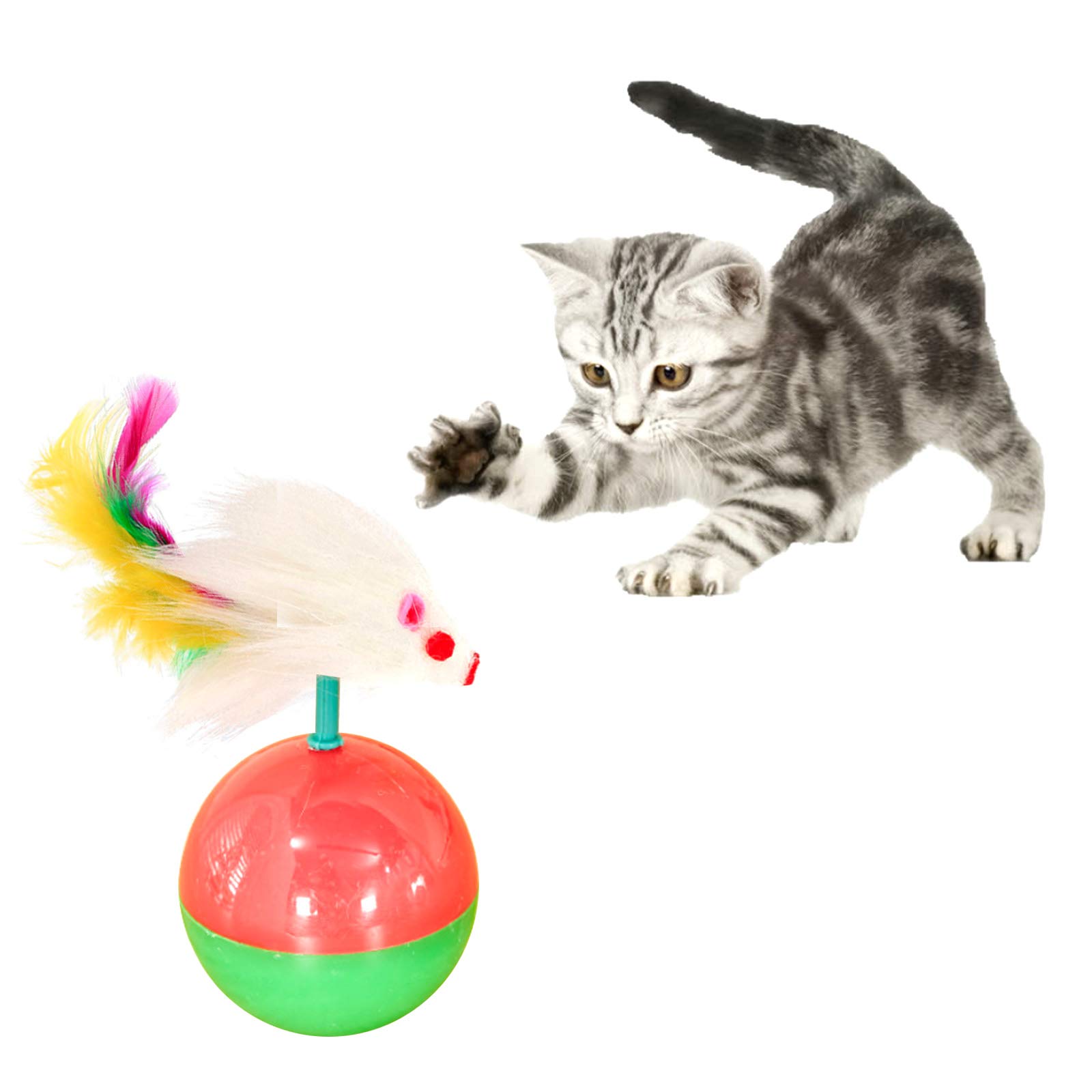 LQRLY Cat Toy Ball, Tumbler Interactive Cat Toys Ball Mice Shape Toy Ball for Cat