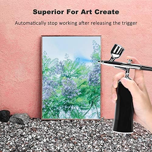 LATITOP Upgraded Airbrush Kit, Portable Auto Mini Air Brush Gun with
