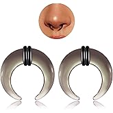 Stuppendux 2 PCS 14G-2G Glass Septum Stretching Buffalo Pincher Tapers Fresh Stretch Body Piercing Gauges Ear Hangers