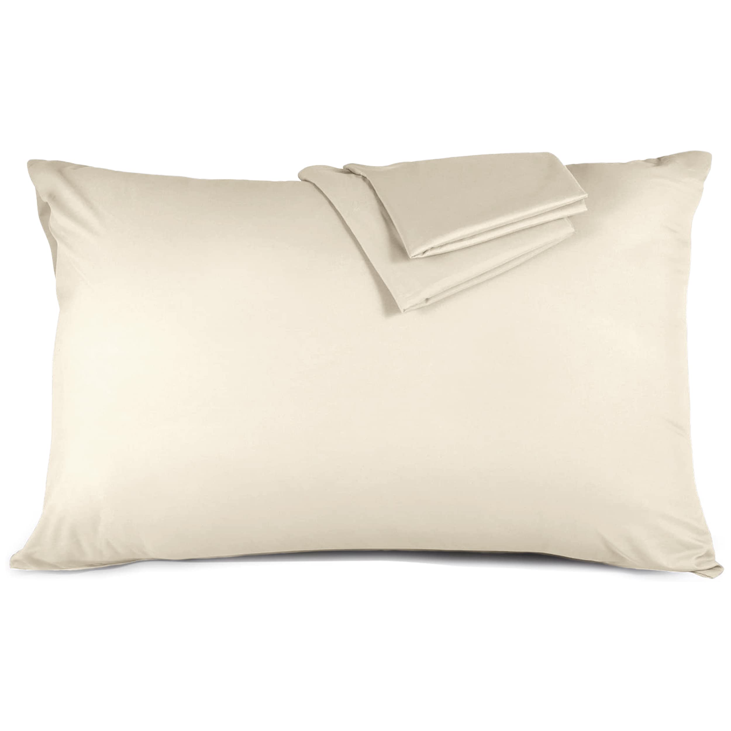 Hafaa Pillow Cases 2 Pack Brushed Microfiber Plain Pillow Cases with Envelop Closure – Wrinkle & Fade Resistant Pillow Cover, (Cream, 50x75 cm) — image 1