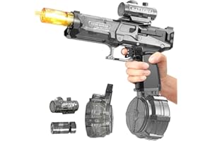 BETNEP Electric Water Gun for Adults Kids,Automatic High Power Water Squirt Gun with Realistic Led Gun Muzzle Flame,Large Capacity Water Storage Tank 28-32 Ft Range,Summer Outdoor Pool Beach Party Toys