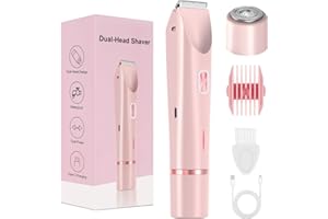 CheckSimple 2025 New Bikini Trimmer for Women,Dermave Bikini Shaver,2-in-1 Electric Razors for Women(Pink)