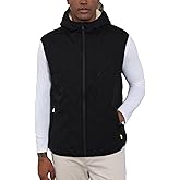 TIHEEN Men's Vests Outerwear, Sherpa Fleece Lined Vest with Undetachable Hood