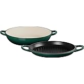 Le Creuset Enameled Cast Iron Multifunction Braiser with Grill Pan Lid, 3.5 qt., Artichaut