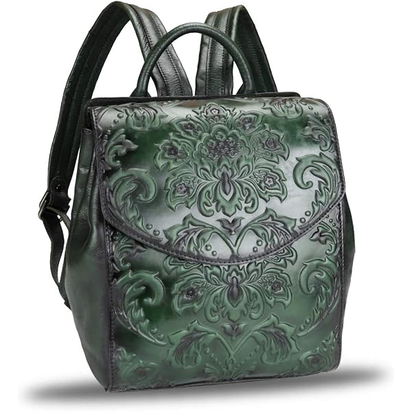 Genuine Leather Backpack Hand Painted Retro Vintage Daypack College Casual Waterproof Retro Backpack | Canvas Backpack | GENTCREATE main image 4