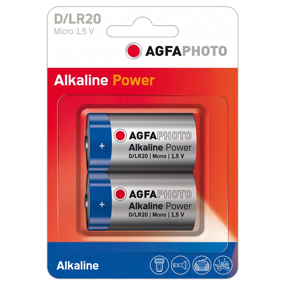 AgfaPhoto 70105 Mono D LR 20 Battery (Pack of 2)