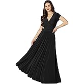 KOH KOH Womens Sexy Cap Short Sleeve V-Neck Flowy Cocktail Gown