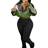 PUXOBYKU Women's 2 Piece Tracksuit Fall 2025 Long Sleeve Zip Up Jacket Flared Leggings Outfits Jogger Sweatsuit Sets