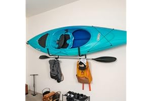 StoreYourBoard Roanoke Kayak Storage Rack, Solid Steel, Protective Padding, Kayak Wall Mount Hooks, Kayak Rack for Garage, Sp
