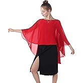 Baoqiya Chiffon Capes Sheer Capelets Long Cape Poncho For Women Plus Size