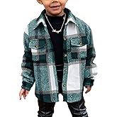 Toddler Long Sleeve Plaid Jacket Baby Boys Girls Button Down Flannel Thick Shirt Fall Winter Coat for Kid