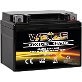 Weize YTX4L-BS High Performance - Rechargeable - Sealed Motorcycle Battery Compatible with Polaris Scrambler, Sportsman 90, Honda Scooters NQ50 Spree,Kawasaki 110 KLX110,Can-Am DS70,Yamaha TTR125E/LE