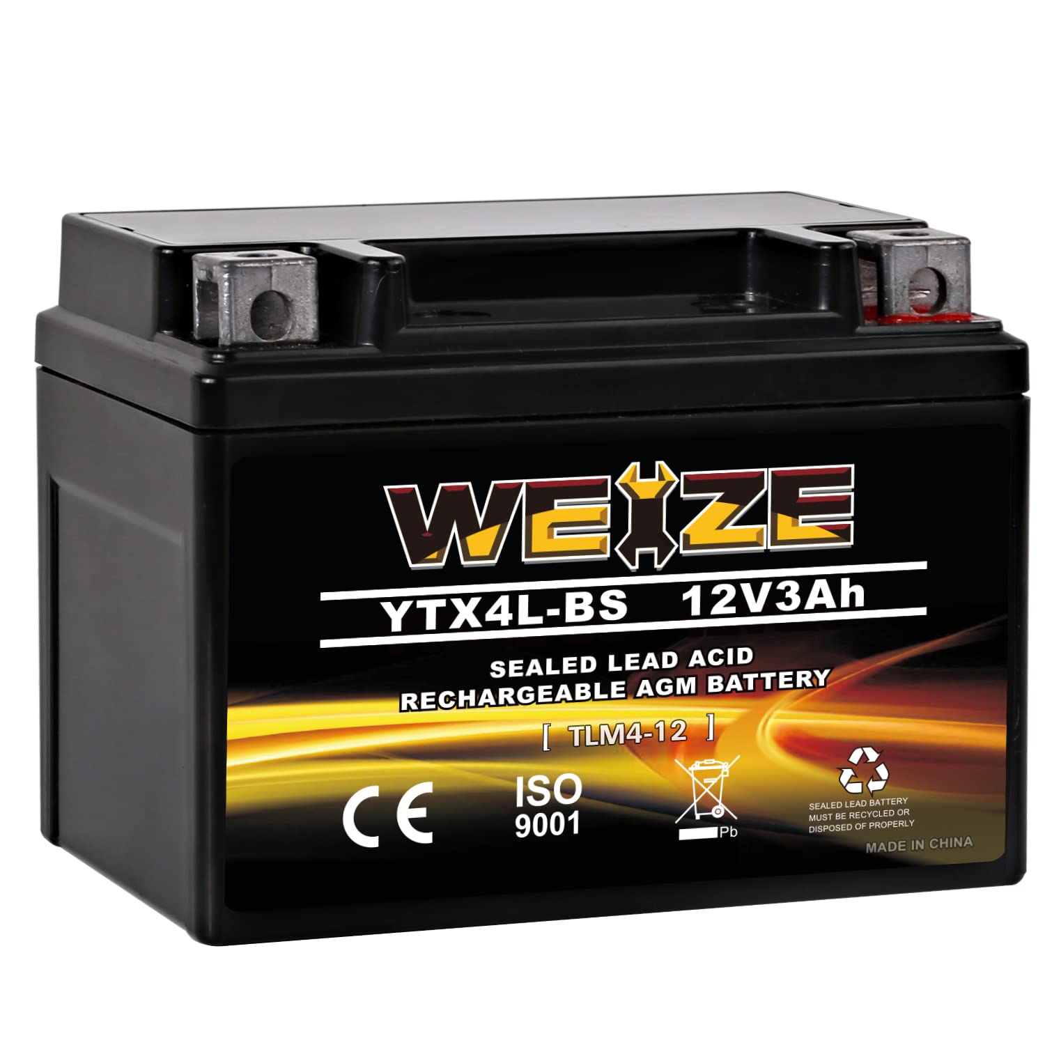 thumbnail image 2 of Chrome Battery YTZ10S-BS High Performance Battery – 12V 9Ah, Fits Yamaha TMAX, Morphous, And More 2 of 5