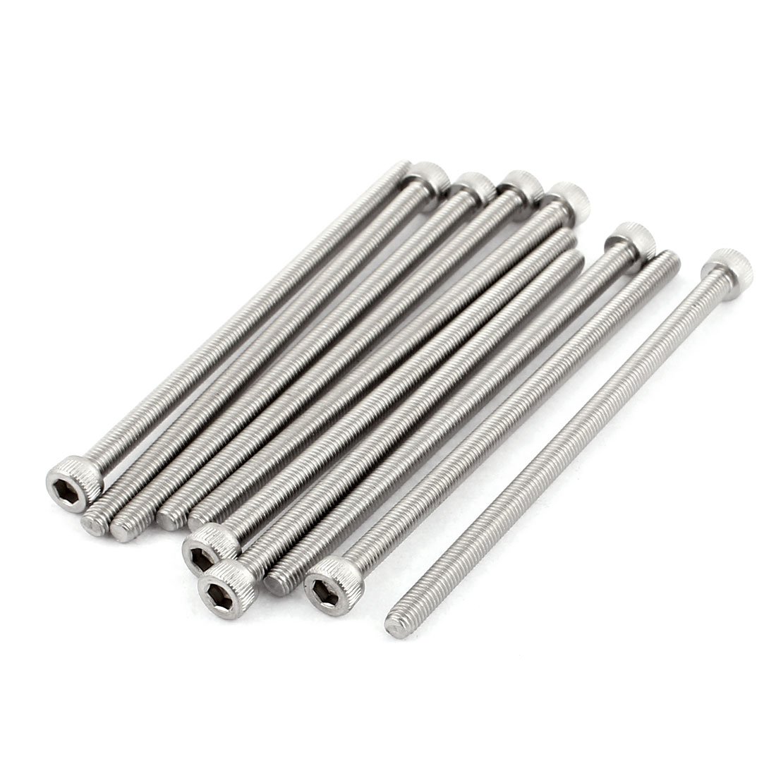 Sourcingmap M5x100mm Thread 304 Stainless Steel Hex Socket Head Cap Screw Bolt DIN912 10pcs