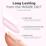 Modelones Pink Builder Gel with Base & Top Coat Set 3Pcs No Wipe Top Coat view 7