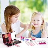 Aomig 12Pcs Kids Makeup Set Pink Palette Non-Toxic Washable Gift view 5
