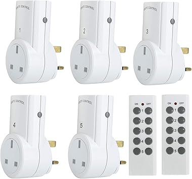 2 Remotes 5 Outlets White Hbn Wireless Remote Control Sockets Programmable Electrical Light Plug Outlet Switch For Household Appliances 10a 2400w 100ft Rf Operating Range Electrical Diy Tools Arcadiawinds Com