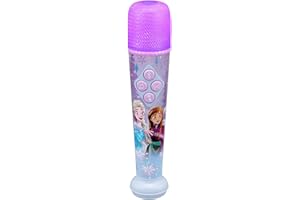 eKids Disney Frozen Karaoke Microphone for Kids, Bluetooth Microphone Includes Built-in Music and Light Show, Designed for Fans of Frozen Toys