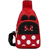 JUMISEE Kids Cartoon Mouse Crossbody Chest Bag Cute Bow Sling Shoulder Bag Travel Hiking Daypack for Boys Girls