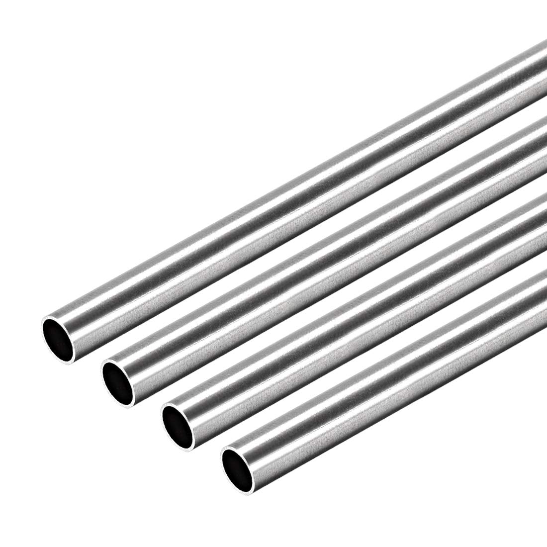 uxcell 304 Stainless Steel Round Tubing 6mm OD 0.4mm Wall Thickness 250mm Length Seamless Straight Pipe Tube 4 Pcs