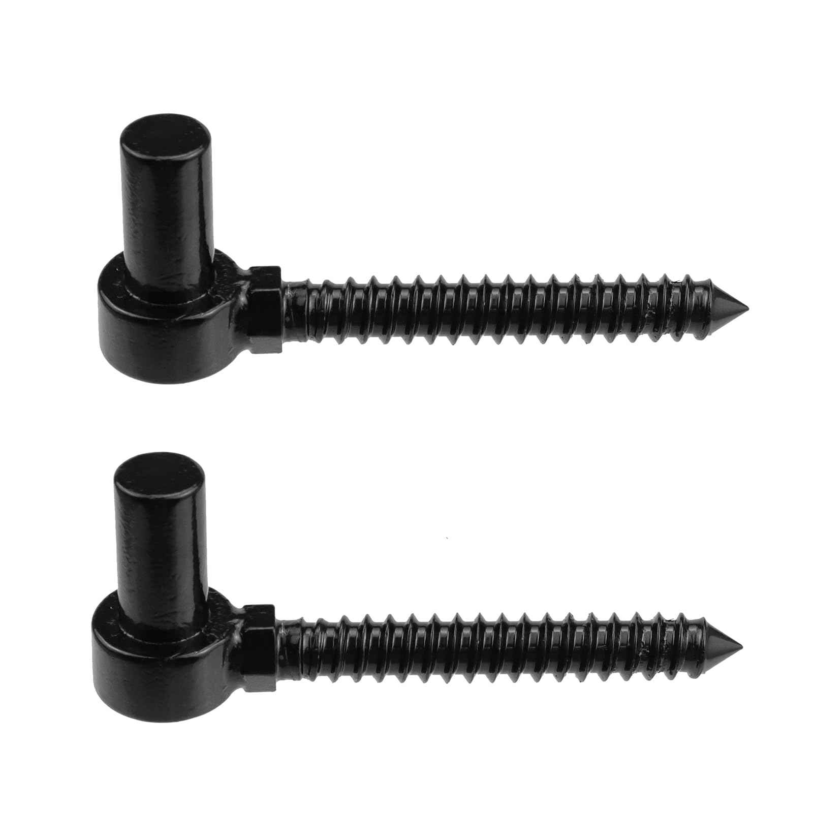 Photo 1 of Antrader 304 Stainless Steel Gate Hinges for Farm Wooden Gates Fences,2Pcs One Piece Molding Chain Link Lag Screw Hinge M12 Screw in Pin Hinge 5/8" Lag Bolt Hinge,Black