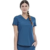Cherokee Scrubs for Women V-Neck Top – Tuckable Contemporary Fit Top, Stretch Knit, Moisture-Wicking, Shirttail Hem - CK819