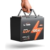 Litime 12v 100Ah RV & Marine LiFePO4 Battery, 12 Vlot Group 24 Lithium Battery, Up to 15000 Deep Cycles, Built-in 100A BMS, 1