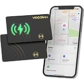 [Apple MFi Certified] VOCOlinc Air Card Tag Rechargeable Wallet Tracker 1.6mm 2 Pack, Item Finder Work with Apple Find My APP (iOS Only, Android not Supported), Bluetooth Locator for Luggage, Suitcase