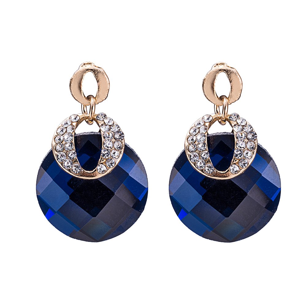 yellow chimes fancy party wear drop earrings for women (blue) (ycfjer-045rnd-bl)